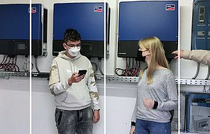 Schüler der Grund- und Mittelschule Aitrachttal kontrollieren Energieverbrauch.