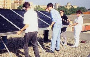 An der Schule wird Solarenergie genutzt
